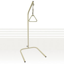 Off white colour  square tube frame with grey triangle shape handle and ushapd base for sue under beds or chairs