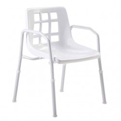 Shower Chair with Arms, Zinc Treated, Adjustable