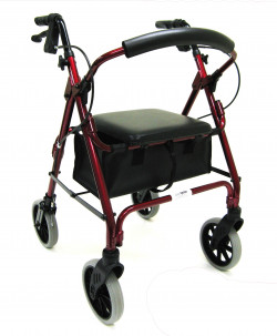 red walker with vinyl under seat bag