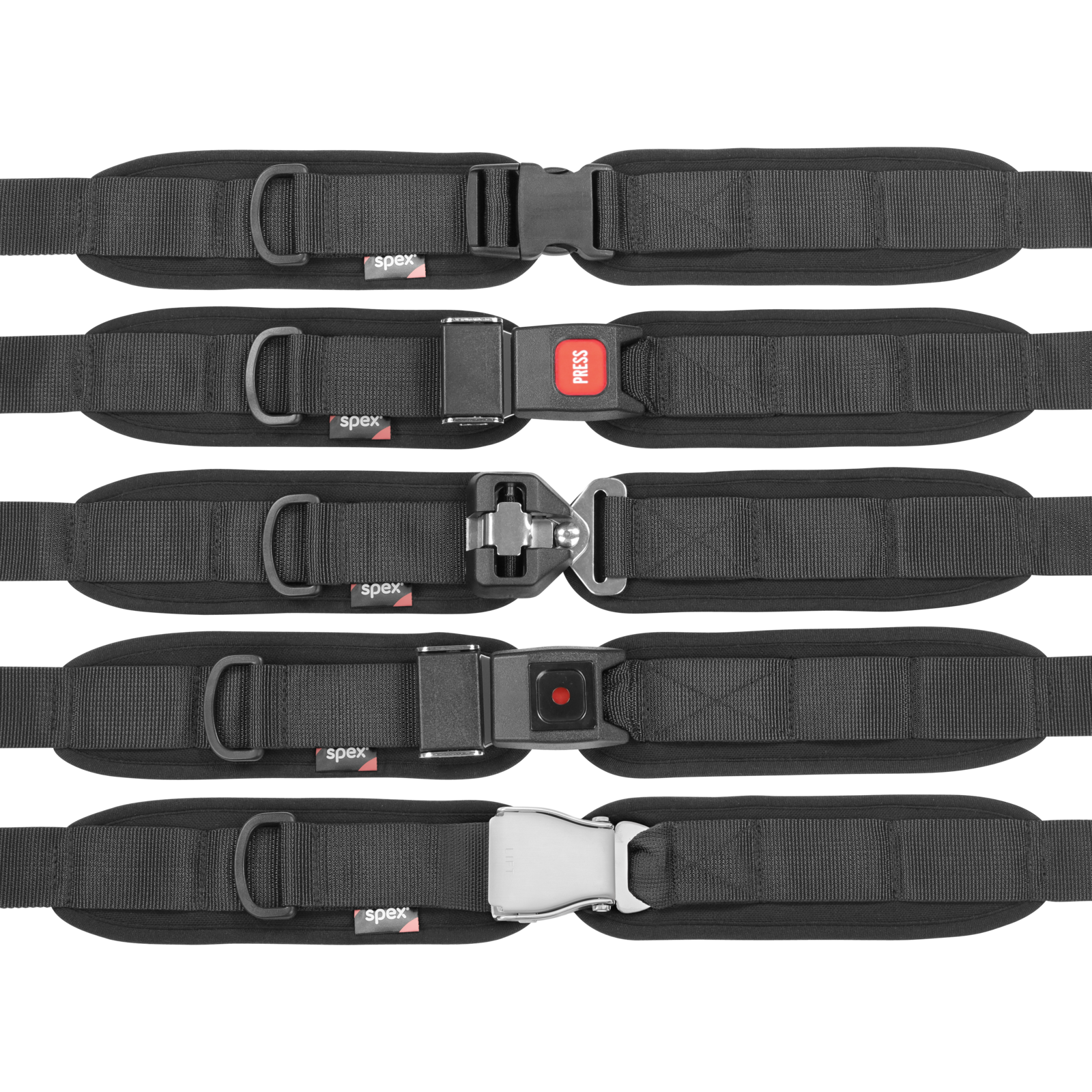 Spex 2 Point Centre Pull Padded Hip Belt